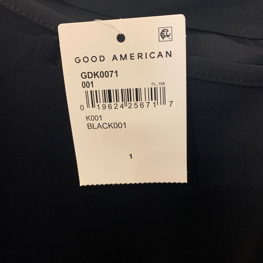 Good American Scuba Spaghetti Midi Dress Size 1 Black GDK001 - Picture 8 of 9